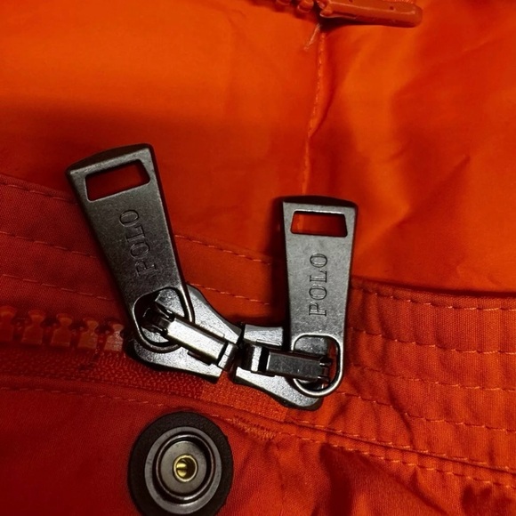 Polo Ralph Laurent Men's Orange Puffer parka insulated winter Jacket size M - Picture 15 of 16